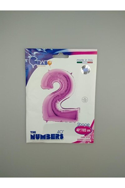 EventPartyStore بالون فويل رقم 2 فوشيا 102 سم