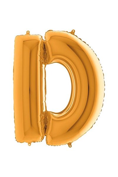 Kikajoy بالون من رقائق الذهب على شكل حرف D مقاس 102 سم |   بالون حروف كبير ال...