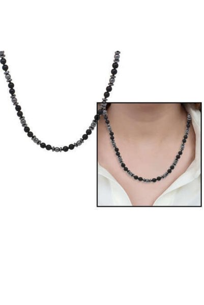 Generic Brand Macrame Braided Onyx-Hematite Combination Natural Stone Women's...