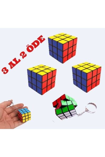 Genel Markalar 3 Adet Mini Zeka Küpü 3x3 Anahtarlık