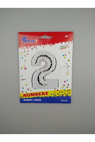 EventPartyStore Foil Balloon Number 2 Silver 102cm