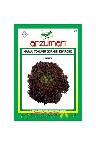 Arzuman Dikkat Çekici Kımızı Kıvırcık Marul Tohumu-5 Gram