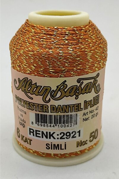 Altınbaşak 5 Adet Polyester Dantel Oya Ipliği Simli 2921 No 50 6 Kat
