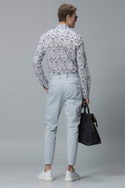 Lufian Gabi Smart Erkek Chino Pantolon Slim Fit Açık Gri