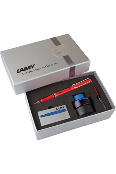 Lamy Kırmızı Safari Dolma Kalem Seti M-v60 16ds-m