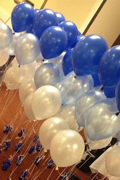Parti dolabı 30Pcs Metallic Shiny Light Blue White Silver Gray Mixed Color Balloon