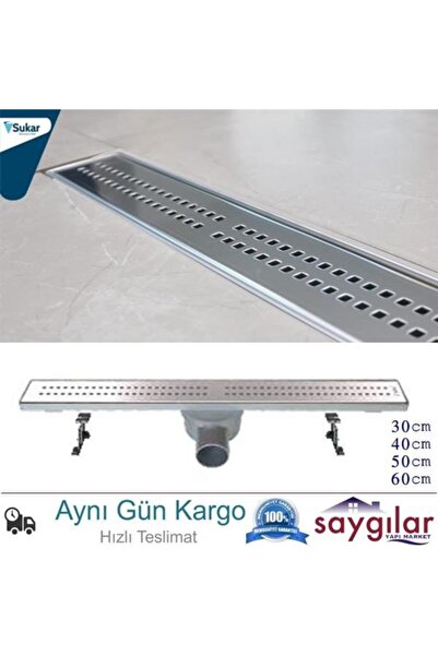Sukar Paslanmaz Duş Kanalı Yer Süzgeci Duş Izgarası 30cm