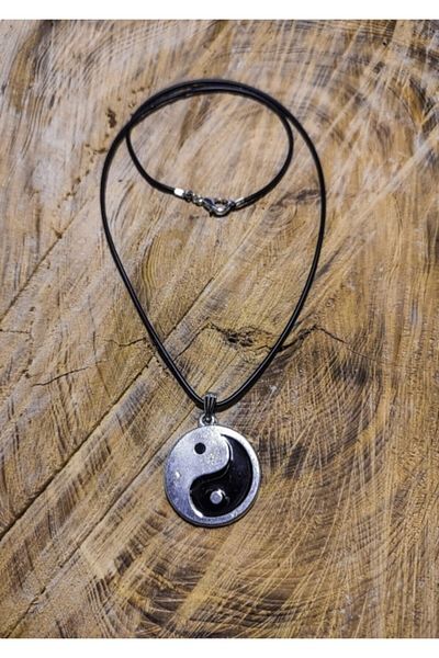 platin hediyelik Metal Balance Pendant Rubber String Men's Women's Necklace