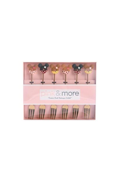 Pink&More Altın Sarısı 6 Lı Çatal Kaşığı Mickey