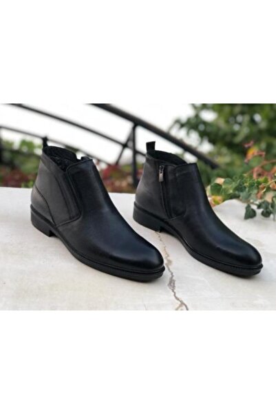 çelikler Erkek Siyah Hakiki Deri Klasik Bot