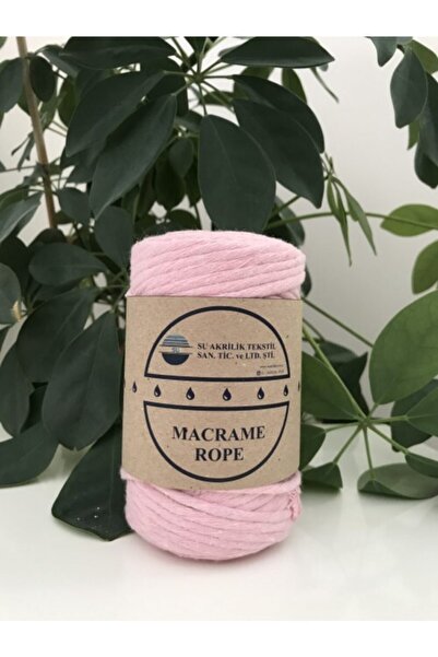 Pembe Pamuklu Makrome Tarama İpi