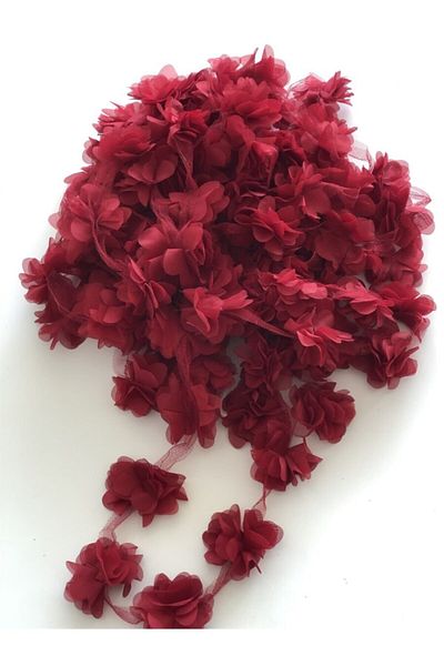 Hobigram Βουργουνδία Laser Cut Rose Στολίδι Υλικό Συσκευασίας Organza Fabric Τεχνητό Λουλούδι 12 Τεμάχια Τριαντάφυλλο – Διακοσμητικό