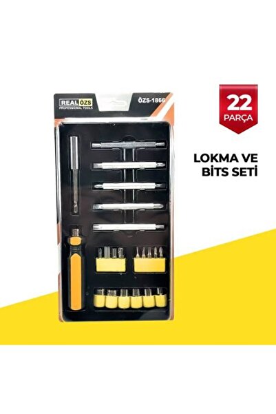 Real Özs Uzun Ve Kısa Boy Bit Uçlu Lokmalı 22 Parça Tornavida Seti