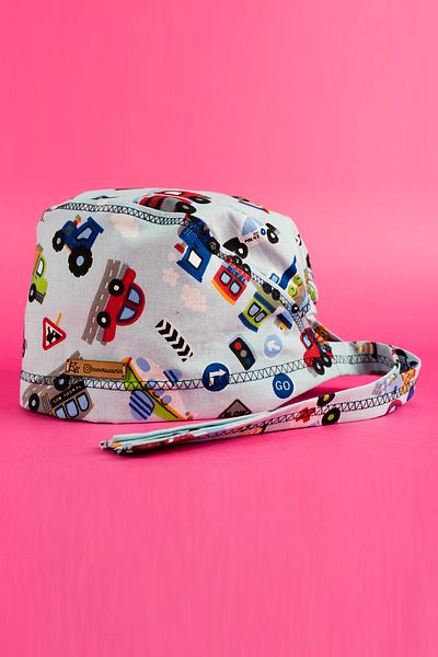 Best Bone Colorful Vehicles Patterned Surgical Bonnet