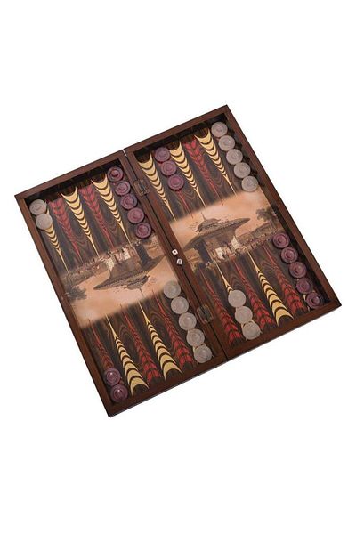 Ks Games Backgammon with Wooden Istanbul Skydar View