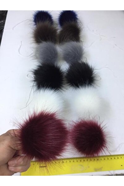 kurkyaka Imitisyon Kürk Ponpon 6 Renk 12 Adet
