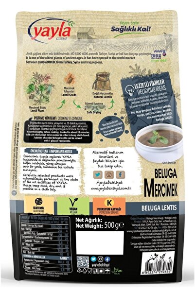 Yayla Gurme Beluga Mercimek 500 gr