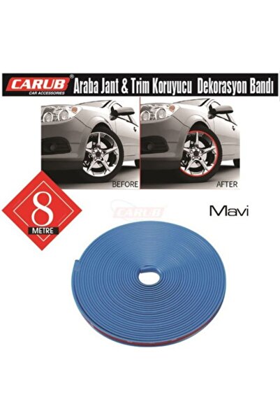 Carub Araba Jant Fitili Lastik Jant Trim Bandı 8 Metre Mavi