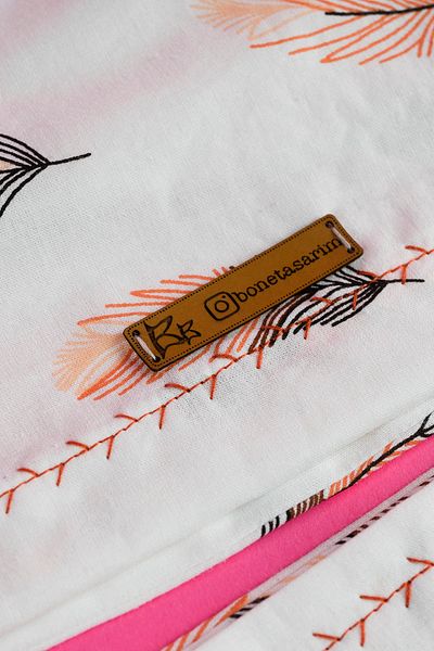 Best Bone Orange Feather Pattern Surgical Bonnet