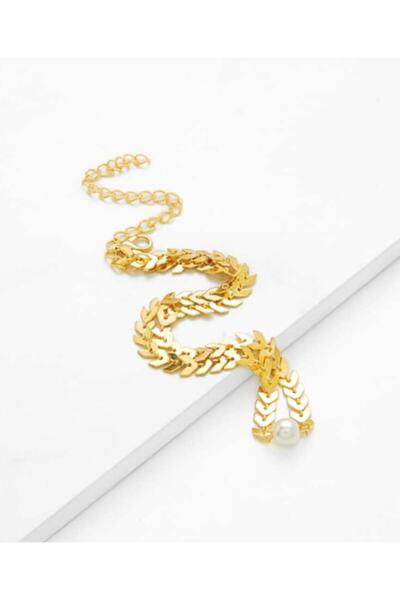 pop up store Fishbone Chain Pearl Detail Necklace