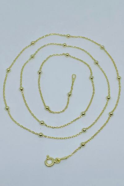 Artuklu Telkari 14 K Altın Kaplama Kadın Gümüş 80 Cm Toplu Forse Zincir