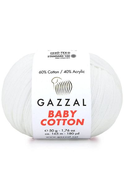Gazzal Akdenizpos Sm01 Baby Cotton Χειροποίητη Κλωστή Φωτεινό Λευκό 3432 (Νέο)