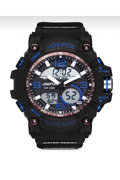 Joefox Erkek Lacivert Dijital Analog Silikon Kordon Kol Saati Jfp1070