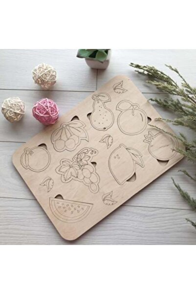 CNC SS CNC الخشب الفواكه العثور على لغز بانوراما التعليمية مونتيسوري