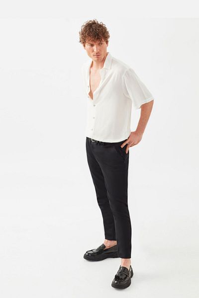 Dear Deer White Oversize Men's Shirt - Pure Fabric