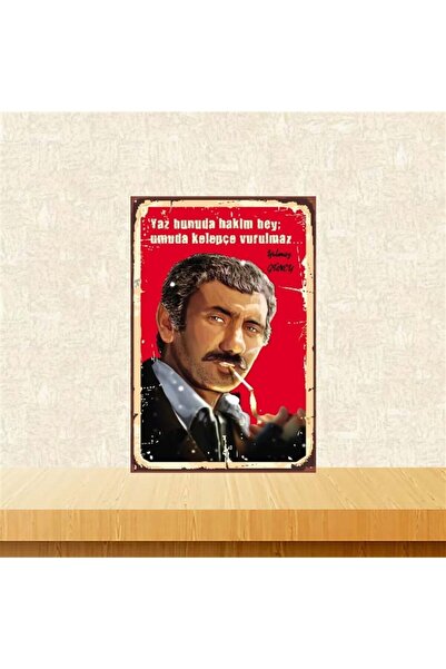 TAKIFİX Yaz Bunuda Hakim Bey Yılmaz Güney 20-30 cm Retro Ahşap Poster