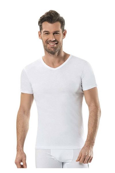 Jiber Men's V-Neck Undershirt White Single - 105
