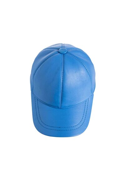 OnMyHead Unisex Mavi Deri Şapka
