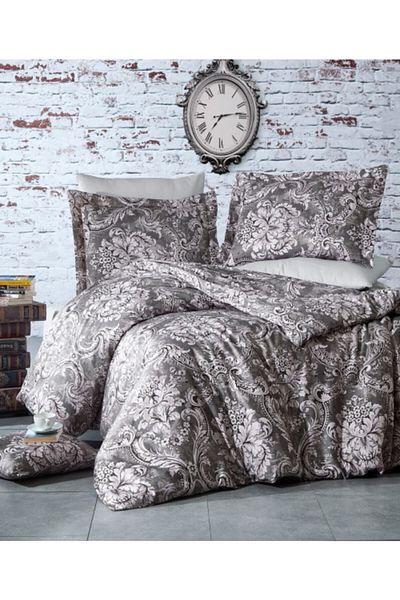 Nazenin Σετ Παπλωματοθήκη Osco Beige Bambo Satin Μονό