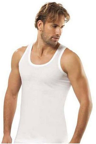 Tutku Men's White 6-Piece Classic Strappy Combed Cotton Tank Top