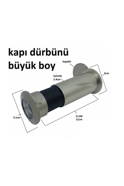 LaMiaSeta Saten Geniş Uzun Çelik Kapı Dürbün Kapaklı Kapı Dürbünü