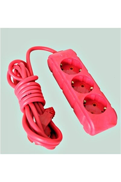 yapıtaşı Ufo Fuşya 3lü 5metre Kablolu Topraklı Grup Priz/ Bakır Kablo