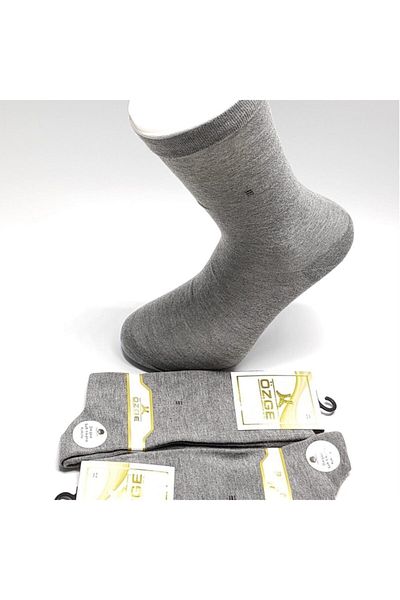 Özge Men's Gray Seamless Socks 12 Pieces