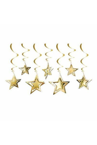 Genel Markalar Mini Party Store 10'lu 3d Tavan Süs Yıldız Gold