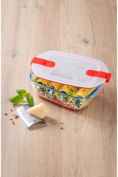 Pyrex حاوية تخزين مستطيلة قابلة للقفل 214ph00 مع غطاء سعة 0.4 لتر