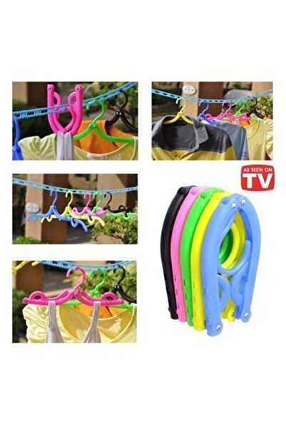 FırsatYeri Katlanabilir Askı Plastik Elbise Giysi Askısı Dolap Içi Askı 2adet