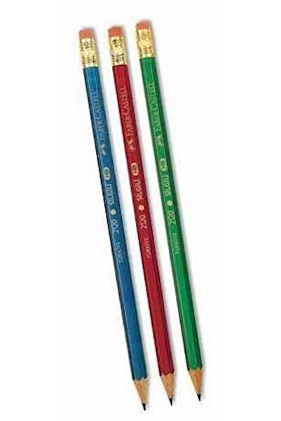 Faber Castell Köşeli Mercanlı Silgili Kurşun Kalem 12 Adet