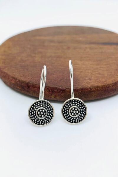 Artuklu Telkari 925 Ayar Gümüş Mineli Mardin Midyat Hasırı Küçük Boy Kadın Küpe