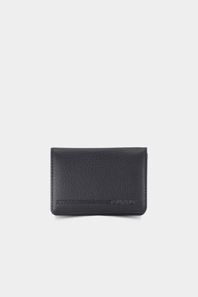 GUARD Small Size Black Leather Card Holder/Business Card Holder with Magnet