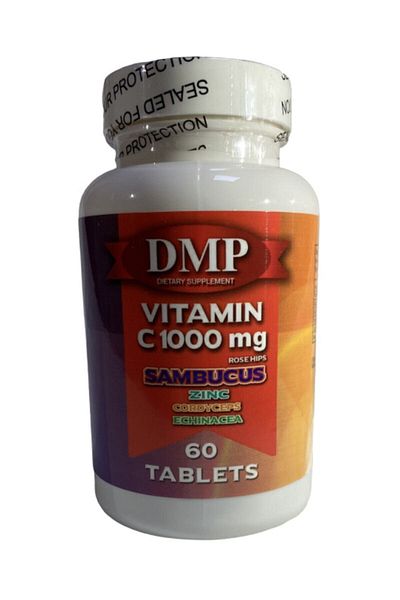 DMP Vitamin C 1000 Mg Zinc Black Purple Cordyceps Echinacea 60 Tablets Vitamin C