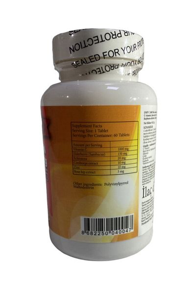 DMP Vitamin C 1000 Mg Zinc Black Purple Cordyceps Echinacea 60 Tablets Vitamin C