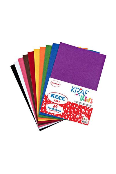 KRAF Felt for Kids 50x70 Cm - Mixed Color 10 Pack
