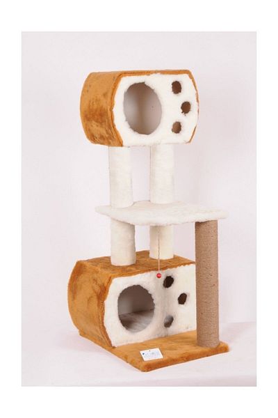 Cathause Cat House S08 Double Slot Layer Cat Scratcher Brown 115 Cm