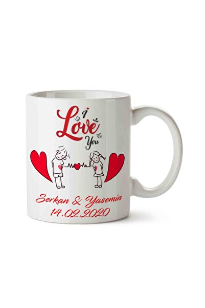 ART HEDİYE كوب عيد الحب أنا أحبك