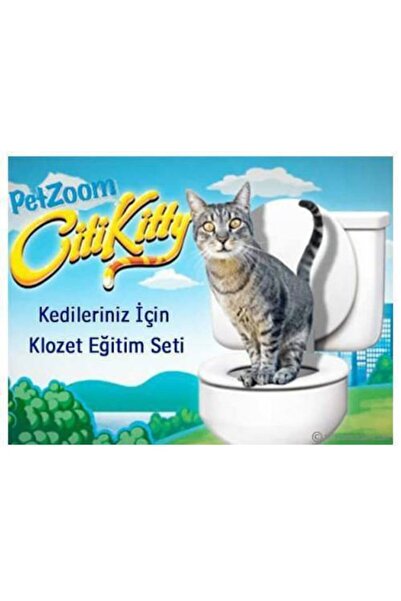 PetZoom Kedi Tuvaleti Eğitim Seti Kedi Klozeti Citty Kitty Alıştırıcı Eğitim Seti Klozet Kapağı Eğitim Seti