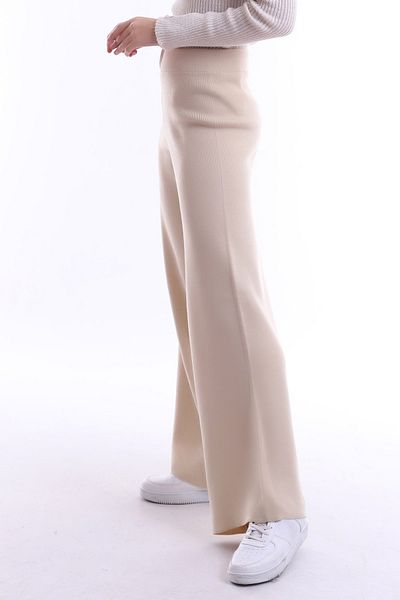 Matte Special Design, Spacious Wide Leg, Soft Texture, Comfortable, Elastic Waist Knit Trousers